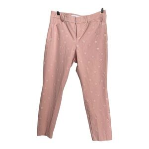 Old Navy Pixie High Rise Ankle Pants Pink Daisy Embroidered Size 16